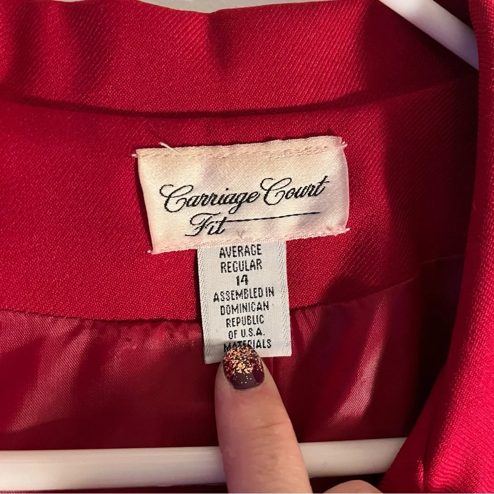 Vintage red blazer Carriage Court Fit size 14 - Picture 4 of 4